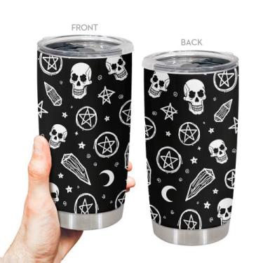 Imagem de Copo de viagem, caneca de café Oasisdream, 600 ml com estampa de cavei