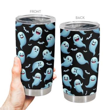 Imagem de Caneca de viagem Oasisdream Tumbler de aço inoxidável 600mL com tampa