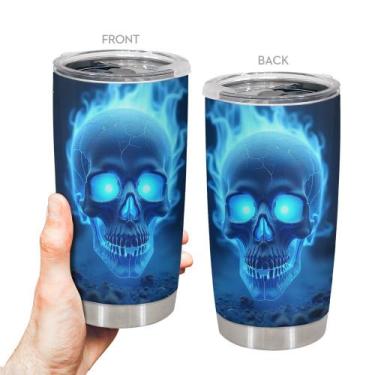 Imagem de Copo de viagem, caneca de café Oasisdream, 600 ml com estampa de cavei