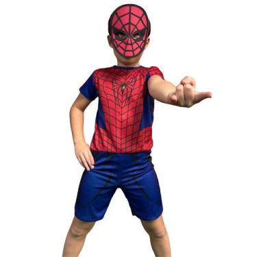Imagem de Fantasia Do Homem Aranha Com Máscara Sem Enchimento - RR STORE, Máscar
