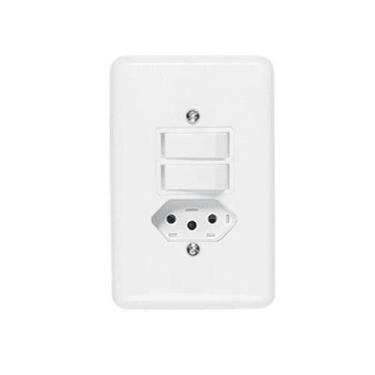 Imagem de Conjunto 2 Interruptores Simples + Tomada 10a - Linha Stylus - Ilumi