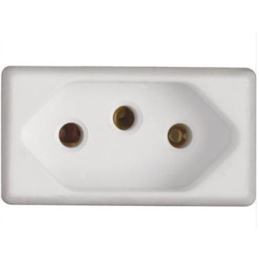 Imagem de Tomada 2p+t 20 Ampères 250 Volts Baixa Branco 57115038 Tramontina Tomada 2p+t 20a-250 Volts Baix