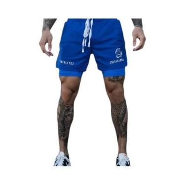 Imagem de Shorts Masculinos 2 Em 1 De Secagem Rápida E Respiráveis Para Corrida,