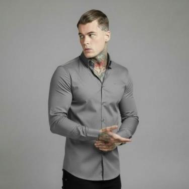 Imagem de Camisa Social Masculina Manga Longa Slim Fit Luxo Premium - Volgue, Ci