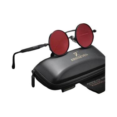 Imagem de Óculos De Sol Unissex Polarizados UV400 Redondos Estilo Steampunk Retr