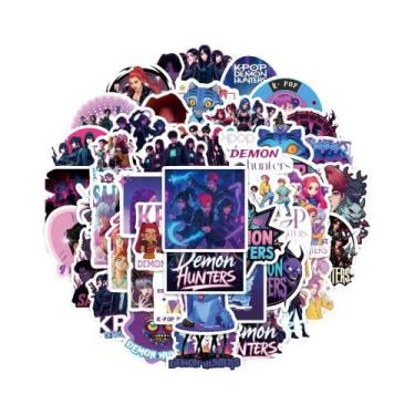 Imagem de Adesivos Impermeáveis KPop Demon Hunters 50 55 60 Peças Para Scrapbook