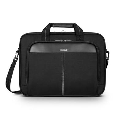 Imagem de Targus Bolsa para laptop fina clássica de 15 a 16 polegadas, preta - pasta ergonômica e bolsa carteiro - Bolsa espaçosa acolchoada de espuma para laptops de 16 polegadas e abaixo (TCT027US)