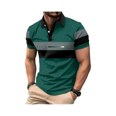 Imagem de Camisa Polo Casual Masculina De Verão Respirável E Confortável Com Est