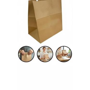 Imagem de Sacola Kraft 31x19x30cm Delivery P/ Lanches (100 Un) - Congratulations