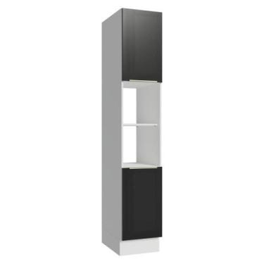 Imagem de Paneleiro 40 cm 2 Portas e 2 Nichos Lux Madesa, Branco/Preto