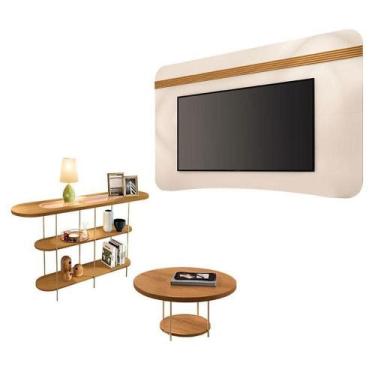 Imagem de Painel Suspenso Armony Off White Cinamomo Com Mesa De Centro Sky E Apa