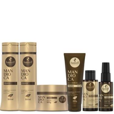 Imagem de Kit Haskell Mandioca Completo Shampoo 300ml + Condicionador 300ml + Má
