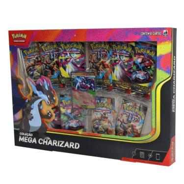 Imagem de Cartas Pokémon Coleção Mega Charizard Y e X ex c/61 un Copag