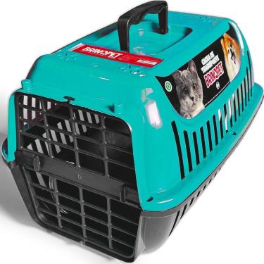 Imagem de Caixa de Transporte para Pets OEM N1 para Gatos e Cães em Polipropileno Verde 30x42x28c...