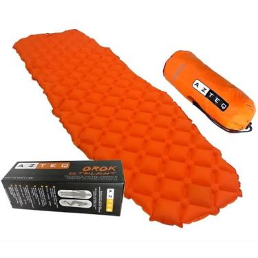 Imagem de Colchonete Inflável Ultralight Camping 1,88m Laranja Azteq - Nautika