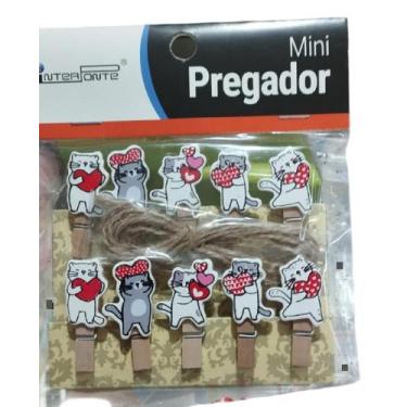 Imagem de Prendedor Mini Sortidos Com 10 Pecas + Cordao 1,80M Na Solapa - Interp