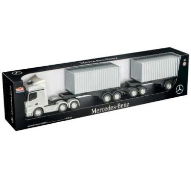 Imagem de Caminhão Rodotrem Container 69cm Grande Mercedes Benz Brinquedo Infant