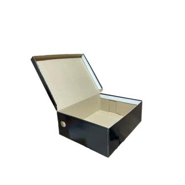 Imagem de 10 Caixas de Papelão Para Sapato Preta 28x22x9,5cm