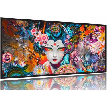 Imagem de Quadro Decorativo Japonesa Art Japão 130x60 Moldura Preta 2x2