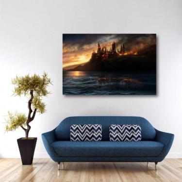 Imagem de Quadro decorativo Hogwarts Harry Potter Tela em Tecido