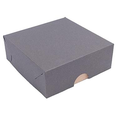 Imagem de 50 Caixas de papel kraft, tampa marrom tamanho 8x8cm acompanha 200 forminhas pétalas, ideal para 4 doces.