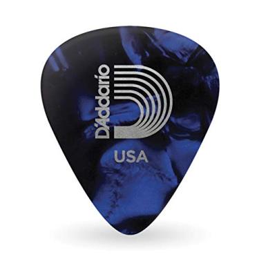 Imagem de Palhetas de Guitarra Celuloide D'Addario – Acessórios de Guitarra – Palhetas de Guitarra para Violão, Guitarra Elétrico, Baixo – Sensação Natural, Tom Quente – Azul, Extra Pesado, Pacote com 25