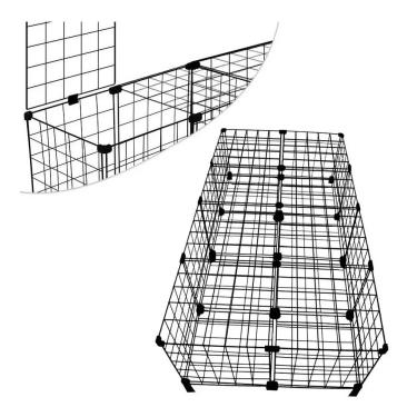 Imagem de Cercado para Porquinho da Índia Gaiola Mini Coelho 60x120cm com Fundo e Teto