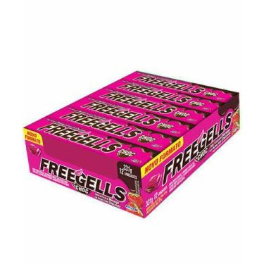 Imagem de Freegells Drops Morango Com Chocolate C/12 - Riclan