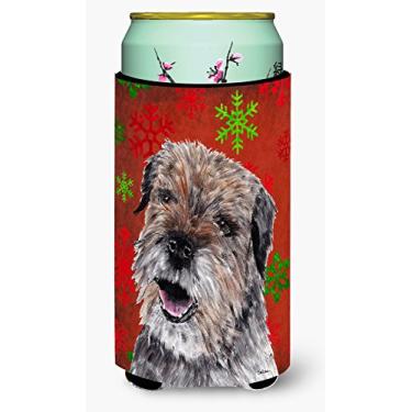 Imagem de Caroline's Treasures SC9585TBC Borda Terrier Vermelho Floco de Neve Natal Menino Alto Bebidas Isolador de Bebidas Isolador Hugger, Menino Alto, Multicolorido