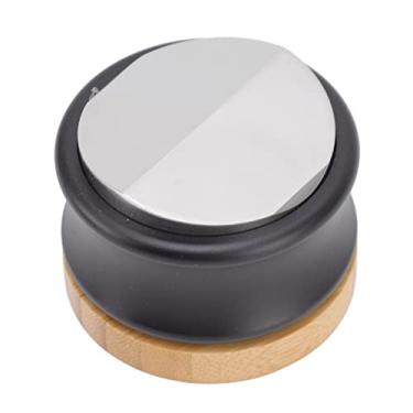 Imagem de Distribuidor de café, ferramenta de distribuição de café expresso com cabeça dupla de cabeça ajustável nivelador de café nivelador de café de liga de aço inoxidável ferramenta de distribuição de café com base de bambu (51 mm / 2,01 pol.)