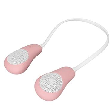 Imagem de Alto-falantes Bluetooth portáteis com fita para o pescoço, alto-falante de corpo pessoal vestível sem fio, microfone embutido, Bluetooth 5.0 leve caixa de som ao ar livre música privada para(Rosa)