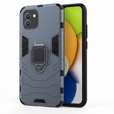 Imagem de Mobile phone accessories Para Samsung for Galaxy A03 Versão da UE PC + TPU Caixa de telefone protetora à prova de choque com suporte de anel magnético phone case