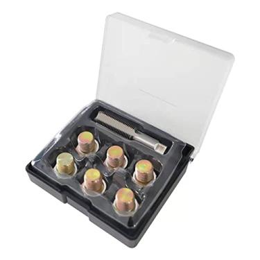 Imagem de JRangelp 13 peças M15 X 1,5 Kit de reparo de rosca de torneira de drenagem de óleo Parafusos de cárter de óleo Conjunto de ferramentas de cuidados com o motor com gaxeta de alumínio