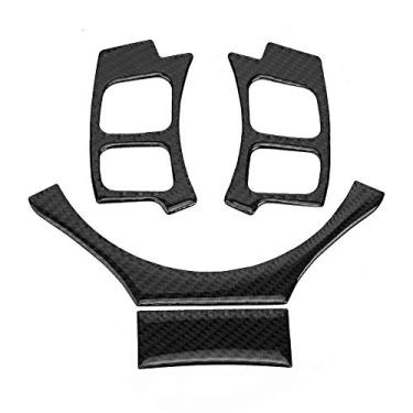 Imagem de Capa para volante, 4 peças/conjunto de capa de acabamento de volante de fibra de carbono para carro compatível com IS250 IS300 IS350 (Tipo C)