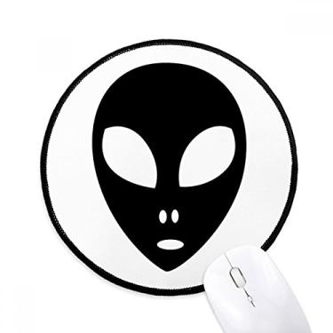 Imagem de DIYthinker Tapete de rato universo, alienígena, cabeça de monstro, tapete redondo para computador