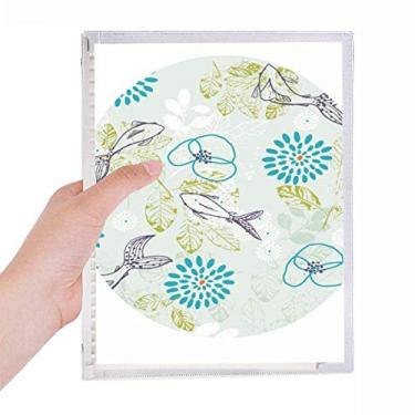 Imagem de Caderno de folhas de peixe, flor azul, animal, diário de folhas soltas recarregável, papelaria