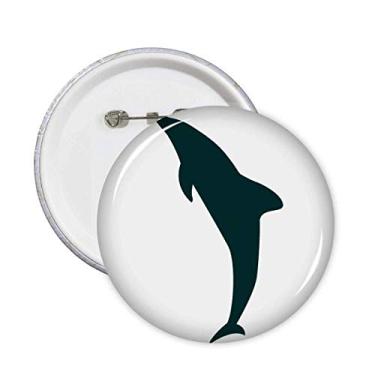 Imagem de Broche de golfinho simplificado para o oceano azul com emblema de botão, 5 peças