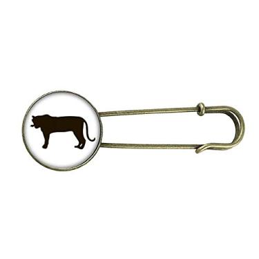 Imagem de Broche de metal retrô preto tigre animal