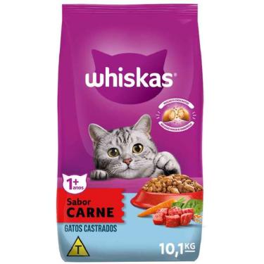 Imagem de Ração Whiskas Carne para Gatos Adultos Castrados - 10,1 Kg