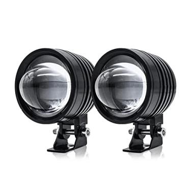 Imagem de Qudai 2 peças luzes de foco de motocicleta luzes de condução led lâmpadas de neblina branco e âmbar holofotes de led 60 w 6000lm para motocicleta carro trator caminhão atv sbarco