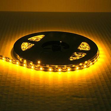 Imagem de SOCAL-LED 5 M 16,4 pés Faixa de LED Amarelo flexível High Power Bright 300 SMD 5050 com fita dupla face, IP65 à prova d'água, cortável, PCB preto