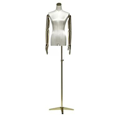 Imagem de Female Mannequin Torso Torso de manequim de busto feminino em forma de vestido, bustos de forma de vestido de meio comprimento com braços, modelo manequim para exibição realista de roupas (Color : Wh