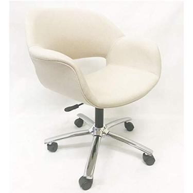 Imagem de Poltrona Escritório Eduarda linho cru regulagem de altura - Poltronas do Sul