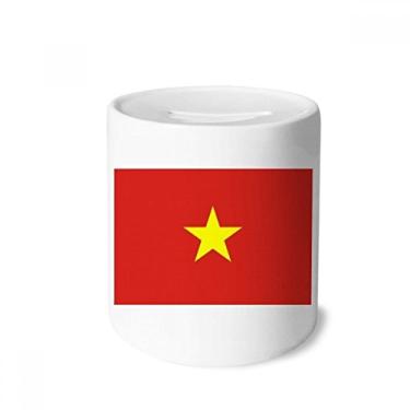 Imagem de DIYthinker Caixa de dinheiro com bandeira nacional do Vietnã da Ásia, porta-moedas de cerâmica, presente de cofrinho