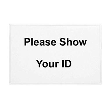 Imagem de DIYthinker Please Show Your ID Black Symbol Tapete antiderrapante para porta de banheiro