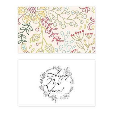 Imagem de Line Leaves Flower Plant Paint New Year Festival Greeting Card Bless Message Gift