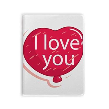 Imagem de Diário de capa macia com estampa de balão I Love You para dia dos namorados rosa