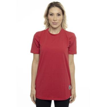 Imagem de Camiseta Rich Young Long Básica Lisa Feminina Vermelha
