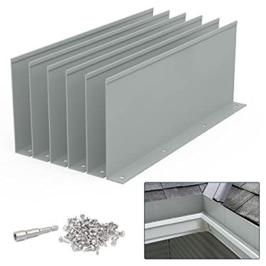 Imagem de Pearwow Protetor contra respingos Gutter Valley, desviador de chuva de alumínio para calhas para vale, canto ou reto, 25 cm cada (6 peças, cinza)