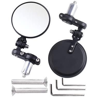 Imagem de ORAEVY Espelhos universais para motocicletas – Barra redonda de 7/20.3 cm, barra dobrável, espelho lateral compatível com Ebike, Honda, Scooter, Suzuki, Yamaha, Kawasaki, Victory, Harley Ducati e mais